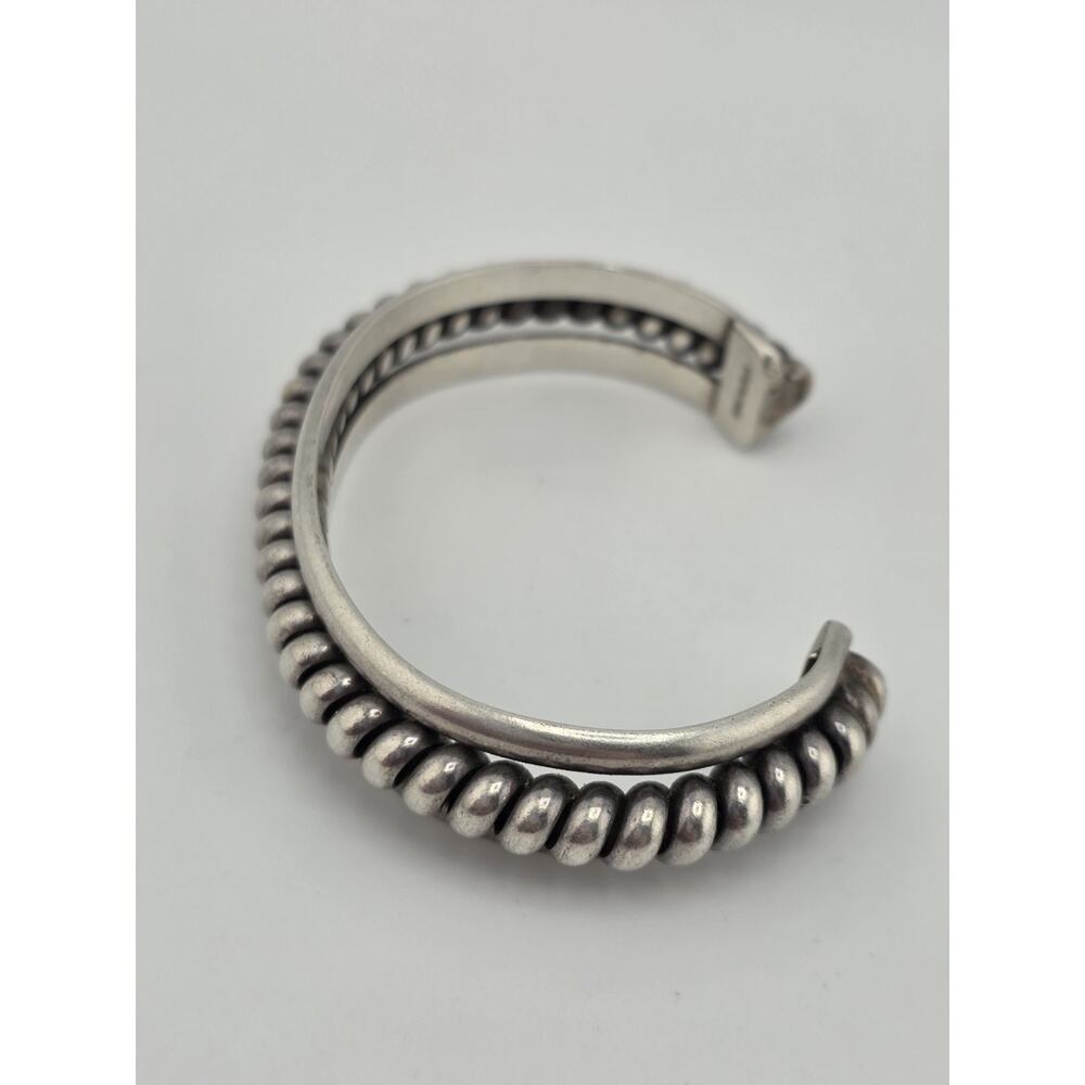 Native American Sterling Silver Twisted Cuff Bracelet - Picture 3 of 16